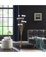 Streamdale Furniture 61.5" In 16-Light Acrylic Globe Aluminun Led Chrysanthe Yellow Gold Metal Floor Lamp