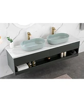 Streamdale Furniture Modern Oval 24" X 14" Above Bathroom Vessel Sink, Bathroom Sink For Lavatory Vanity Cabinet