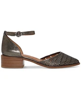 Lucky Brand Women's Maliya Crochet Woven Two-Piece Ankle-Strap Block-Heel Pumps