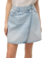 Vero Moda Women's Betty Wrap Denim Mini Skirt