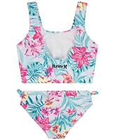 Hurley Big Girls Printed Knot-Detail Tankini Swimsuit, 2 Piece Set