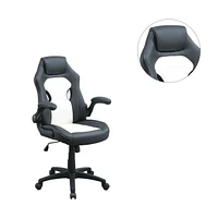 Adjustable Height Executive Office Chair, Black And White