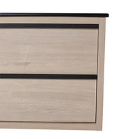 24" Bathroom Vanity, With Black Ceramic Sink And 2 Soft Close Drawers