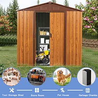 6x6 Metal Storage Shed with Wood Grain Horizontal Siding