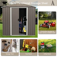 6FT X 5FT Outdoor Metal Storage Shed Gray