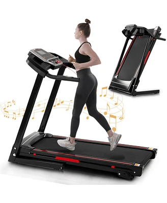 Simplie Fun Portable Incline Folding Treadmill with App