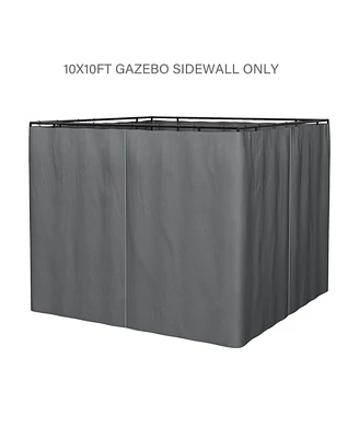 Simplie Fun 10x10 Ft Gazebo Replacement Gazebo Sidewall With Zippers, 4-Side Sidewall For Patio Gazebos