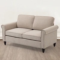 45 Inch, 2 Seater Loveseat Sofa, Mid Century Modern Couches For Living Room, Button Tufted Sofa