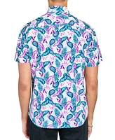 Society of Threads Men's Leaf-Print Shirt