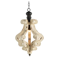 Streamdale Furniture Distressed White Wood Chandelier for Living Room