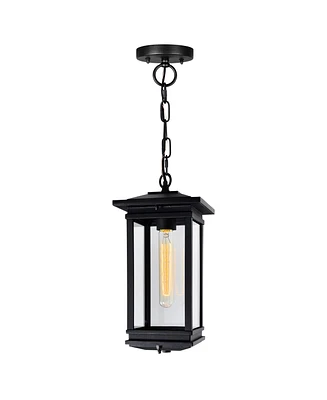 Cwi Lighting 15" Metal Oakwood 1 Light Outdoor Pendant