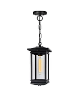 Cwi Lighting 15" Metal Oakwood 1 Light Outdoor Pendant