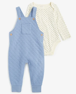 First Impression Baby Boys Bodysuit & Quilted Overalls Set, Created for Macy's