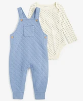 First Impression Baby Boys Bodysuit & Quilted Overalls Set, Created for Macy's