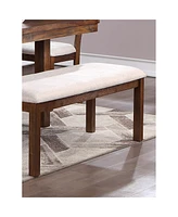 Streamdale Furniture Solid Wood Bench - Natural Brown Finish, Contemporary Style