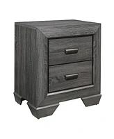 Simplie Fun Rustic Gray Nightstand with 2 Drawers