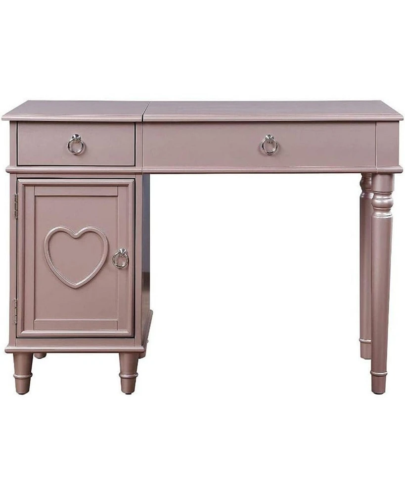 Simplie Fun Rose Vanity Set with Mirror, Stool & Storage