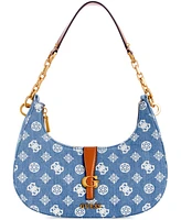 Guess Kuba Top Zip Demin Shoulder Bag