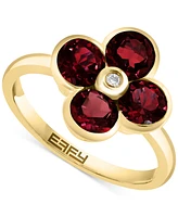 Effy Garnet (2-1/2 ct. t.w.) & Diamond Accent Flower Ring in 14k Gold