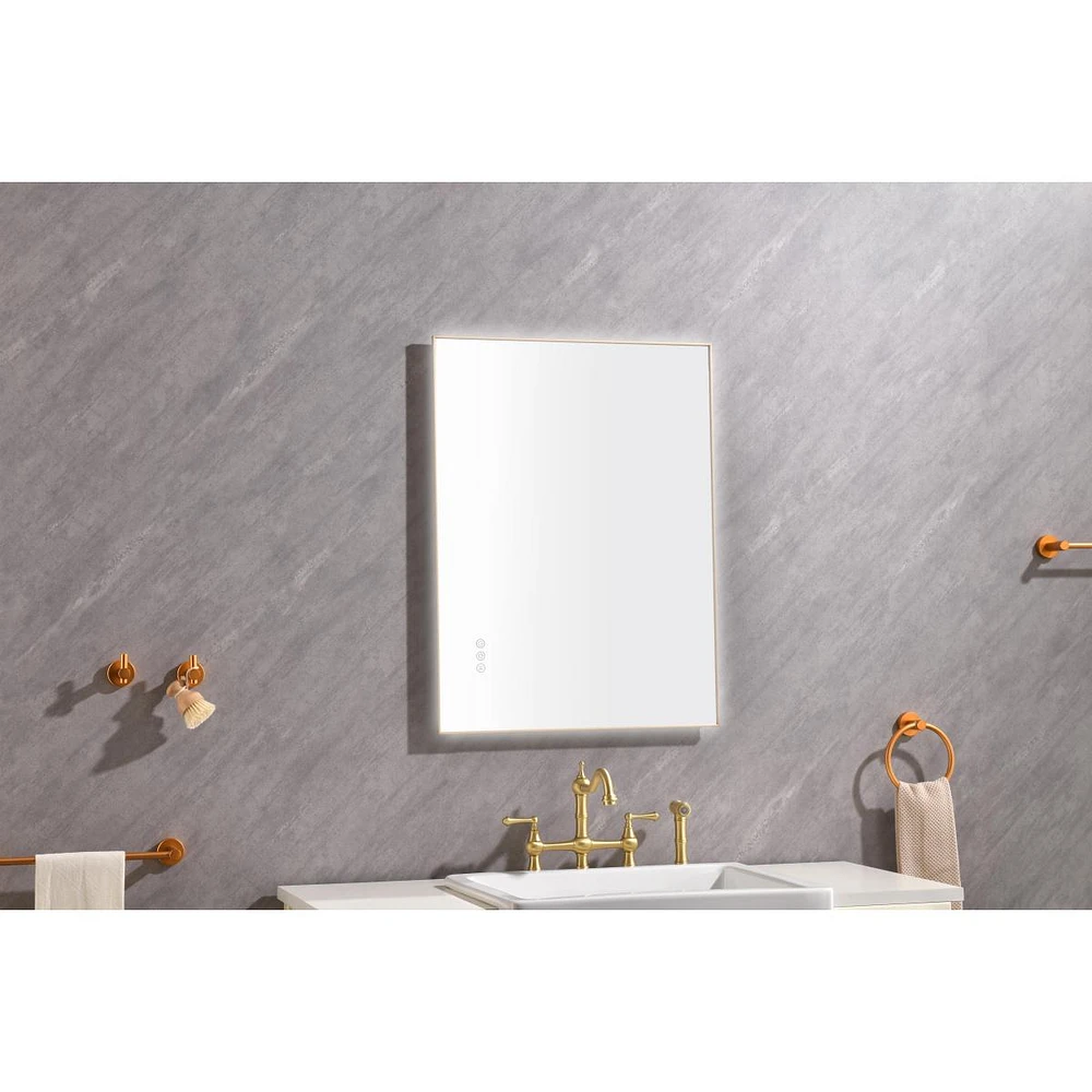 Simplie Fun 40x24 Led Lighted Bathroom Wall Mounted Mirror With High Lumen+Anti-Fog Separately Control