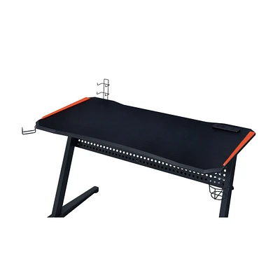 Simplie Fun Dragi Gaming Table with Usb Port, & Red Finish