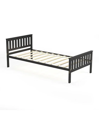 Slickblue Wood Platform Bed with Headboard