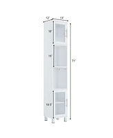 Costway 71" Bathroom Tall Tower Storage Cabinet Organizer Display Shelves Bedroom