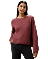 Lilysilk Women's Relaxed Fit Drop-Shoulder Silk Cashmere Blend Sweatshirt