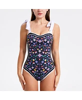 Jessie Zhao New York Women's Jungle Puzzle Reversible One-Piece Swimsuit