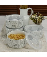 Bia Cordon Bleu Porcelain 20 oz. Cutlery Storage Jars with Lids, Set of 4