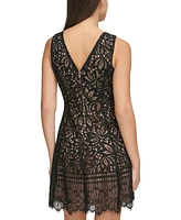 kensie Women's Lace Fit & Flare Dress