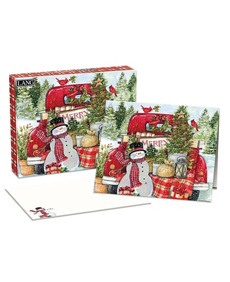 Lang Red Truck and Snowman Boxed Cards