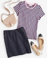 On 34th Womens Striped Cap Sleeve T Shirt Tweed Mini Skirt Holmme Embossed Crossbody Bag Created For Macys