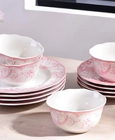 222 Fifth Adelaide 12 Pc Dinnerware Set, Service for 4