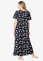 Dreams & Co. Women's Long Floral Print Cotton Gown