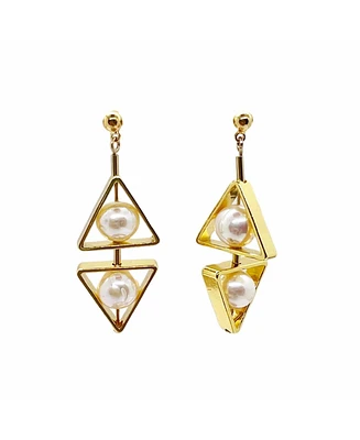 Aracheli Studio Double Triangle Pearl Earrings