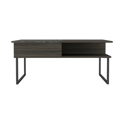 Simplie Fun Squire 1-Shelf Lift Top Coffee Table Carbon Espresso And Onyx