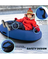 Costway 40" Heavy-Duty Inflatable Snow Tube for Sledding with Tire Pump & Tow Strap