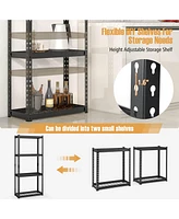Costway 4 Pcs 4-Tier Metal Shelving Unit Heavy Duty Wire Storage Rack with Anti-slip Foot Pads