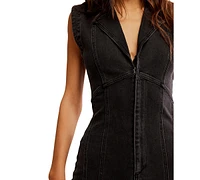 Free People Women's Crvy Ring The Alarm Denim Jumpsuit