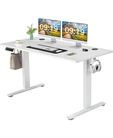 Streamdale Furniture Electric Height Adjustable Standing Desk, Sit To Stand Ergonomic Computer Desk, White