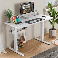 Streamdale Furniture Electric Height Adjustable Standing Desk, Sit To Stand Ergonomic Computer Desk, White