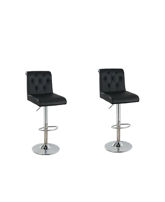 Simplie Fun Modern Faux Leather Barstool Set (2) Chrome Base