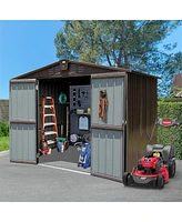 Metal Outdoor Storage Shed 8.2' x 6.2' with Double Doors