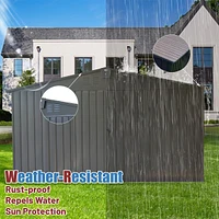 Dark Gray 11'x12.5' Steel Frame Shed with Windows