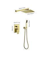 Streamdale Furniture Gold Shower System with Rain Head and Handheld Combo