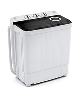 Costway Portable Washing Machine 17.6 lbs Twin Tub Laundry Washer with Drain Pump