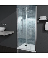 Streamdale Furniture 36 To 37-3/8 In. W X 72 In. H Bi-Fold Semi-Frameless Shower Doors In Chrome With Clear Glass