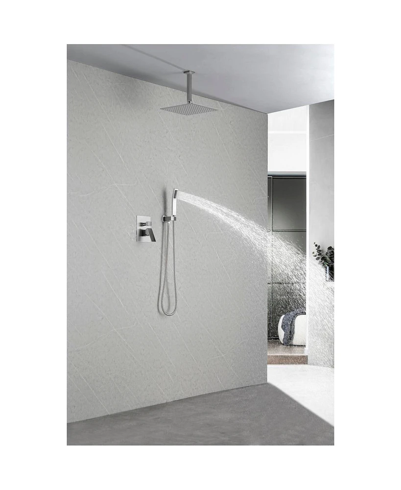 Simplie Fun 12" Rain Shower Head Systems Wall Mounted Shower 0002