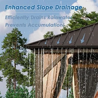 10' X 14' Hardtop Gazebo, Aluminum Metal Gazebo Withnized Steel Double Roof Canopy